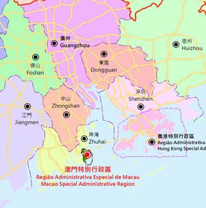 澳門地理位置圖